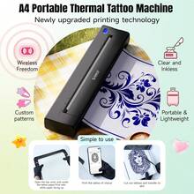 Máy in stencil xăm Orico A4, máy in nhiệt cầm tay không dây mới 2026 - công nghệ in nâng cấp, thiết kế riêng cho nghệ sĩ xăm, độ phân giải cao và truyền dữ liệu nhanh. Bao gồm một tờ in thử. - màu đen - Xem 2