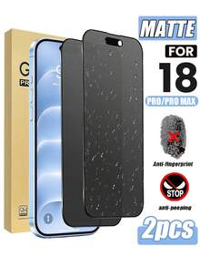 2pcs Matte Privacy Screen Protector Compatible With Iphone 18 Pro Max, Made Of Pet Soft Film (Not Tempered Glass), Anti-Drop Anti-Collision, Privacy Function Screen Protector, Compatible With IPhone 18 Pro Max/18 Pro/Duo/17 Pro Max/16/15/14/13/12/11/XS/8/7, Non-Glass Material - Black - View 1