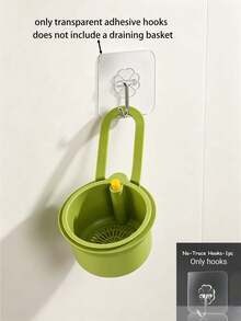 Hands-Free Squeeze Strainer Basket, Kitchen Residue Filter Basket, Hanging Sink Strainer Basket, One-Click Squeeze Strainer Basket, Kitchen Plant Stand, Faucet Strainer Basket, Detachable Strainer Basket, Kitchen Storage, Sponge And Cloth Drying Rack - Multicolor - View 18