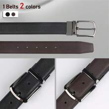 1pc Men's Business Belt, Rotating Pin Buckle Casual Versatile Belt For Men, Double-Sided Wear Belt - ZS011 012 - View 7