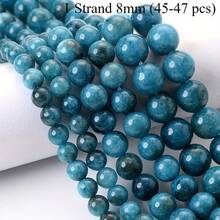 4/6/8/10mm Natural Blue Apatite Round Beads - Loose Gemstones For DIY Jewelry Making, Natural Beads For Bracelets, Necklaces - Blue - View 9