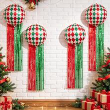 7/8pcs Christmas Red & Green 4D Ball/Bow Rain Curtain Balloon Set, Suitable For Christmas Theme Party Decor Props, Christmas Atmosphere Decoration, Celebrating Christmas, New Year, Winter Theme Arrangement, Christmas Photo Props - View 5