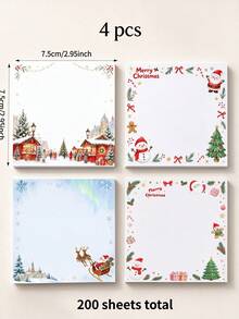4 Packs Of Christmas-Themed Self-Adhesive Sticky Notes, Featuring Santa Claus And Christmas Tree Patterns, Perfect For Recording Memos And Notes, Ideal Gift For Christmas Or Back To School Season. - one-size - View 10