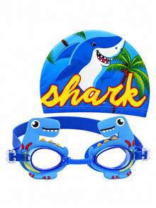 Children's Swim Goggle Set (Goggles + Swim Cap) - Royal Blue - View 7