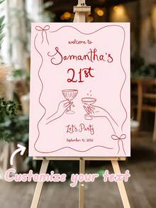 Customizable 21st/30th Birthday Welcome Sign With Name, Wedding Party Welcome Sign, 21 Or 30 Wall Hanging Decor, Birthday And Wedding Ready-To-Hang Gift, Personalized Gift, Anniversary, Aesthetic Home, Statement Piece, Acrylic Sign, Unique Gift, Event Signage - Multicolor - View 1
