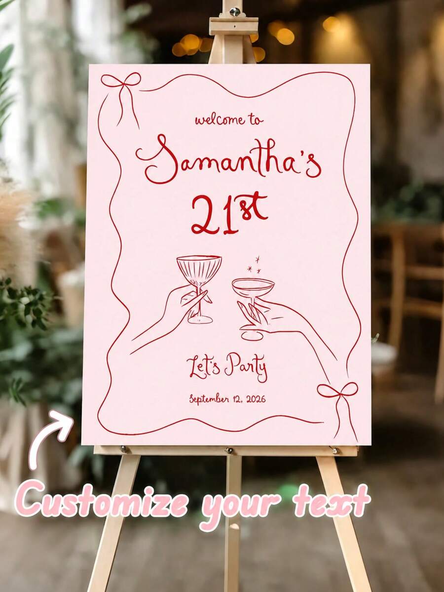 Customizable 21st/30th Birthday Welcome Sign With Name, Wedding Party Welcome Sign, 21 Or 30 Wall Hanging Decor, Birthday And Wedding Ready-To-Hang Gift, Personalized Gift, Anniversary, Aesthetic Home, Statement Piece, Acrylic Sign, Unique Gift, Event Signage - Multicolor - View 1
