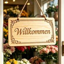 1pc Personalized Wooden Sign - Single Layer Printed Custom Text/Message - With Rope Hanging Decoration - Suitable For Wedding, Valentine's Day, Christmas, Easter, Thanksgiving, Anniversary - Home Office Party Decoration Customized Welcome Warning Thank You Invitation Board - Desktop Hanging Decoration - Custom Nameplate - Contemporary Style Wooden Sign - Multicolor - View 6
