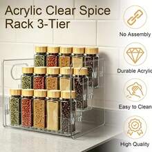 1pc 3-Tier Storage Rack, Tea Cup Coffee Cup Holder, Spice Rack, Flower Stand Bookshelf, Suitable For Kitchen, Bathroom, Office And Other Places, Fast Drainage And Ventilation, Moisture-Proof And Mildew-Proof, Kitchen Storage Supplies, Kitchen Decoration - View 1