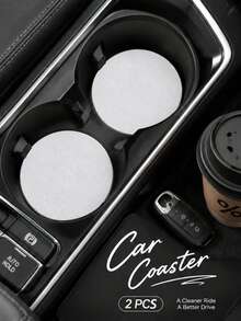 Jemdura Solid Color Car Cup Holder Coasters (2pcs) – Made Of PU Material; Non-Slip And Stain-Resistant; 2.75 Inch Diameter. Perfect Car Accessory – Especially For Women – Also An Ideal Choice For Drivers Who Enjoy Drinking Water Or Coffee On The Go. - Solid Color Car Cup Holder - View 8