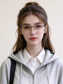 Polygon Frameless Ultra-Light Half-Face Glasses - Multicolor - View 3