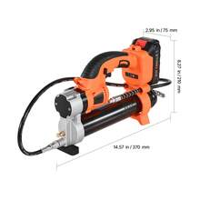 مسدس تشحيم لاسلكي، ضغط أقصى 8000 PSI، مسدس تشحيم كهربائي 20 فولت مع بطارية 2.0 Ah وإضاءة LED، خرطوم طويل بطول 30 بوصة وحقيبة حمل، زناد سرعة متغير، لتشحيم المركبات أو الآلات - 10.30 رطل - مشاهدة 10