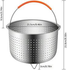 Universal Stainless Steel Steamer Basket (With Silicone Handles), Dimensions 21.8 * 21.5 Cm, Suitable For Standard Pots And Pressure Cookers, For Steaming Vegetables, Fruit, And Eggs - View 7