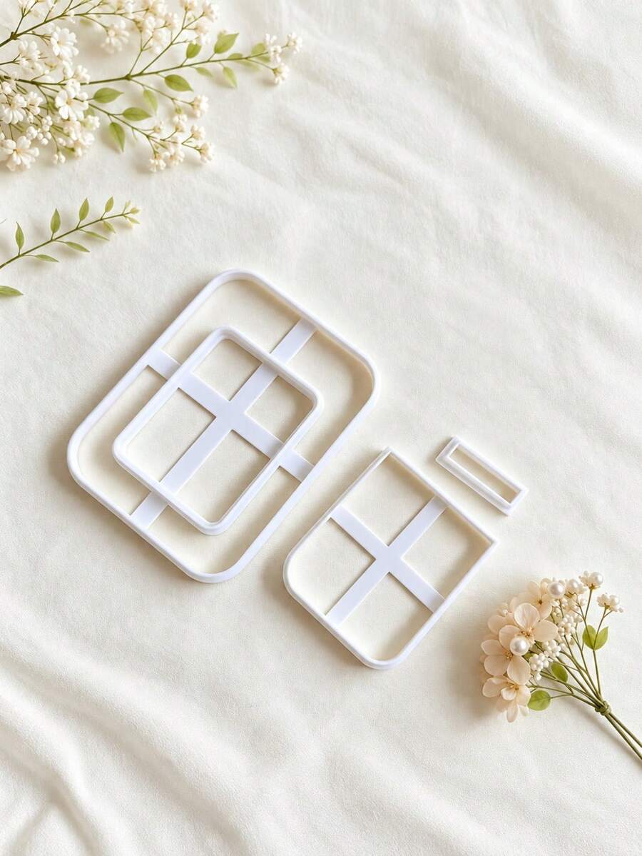 2/1stes 3pcs/Set Polymer Clay Cutters Photo Frame Molds, DIY Photo Frame Clay Molds Handmade Crafts Scrapbooking Mini Photo Frames Home Decor Jewelry Making Tools - Multicolor - View 1