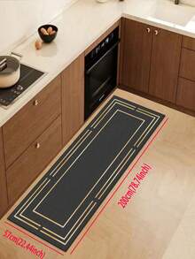 1 Pc Golden Line Geometry Pattern Kitchen Mat, 3.5 Mm Soft Rubber That Is Easy To Clean. Suitable For Corridors, Bathrooms, Living Rooms, Outdoor Door Mats, And Toilets. Useable Throughout The Year And For Various Holidays. - Multicolor - View 14