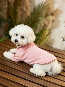 1PC Pink/Yellow Lapel Pet Clothes Fashionable And Casual Winter Warm Pullover Suitable For Small And Medium Sized Cats And Dogs - Multicolor - View 8