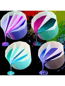 1pc Multi-Compartment Silicone Resin Pouring Cup, Reusable Resin Mixing Cups With 2-5Channels, Suitable For DIY Jewelry, Resin Crafts, Acrylic Paint Pouring, Drawing - Size - View 2