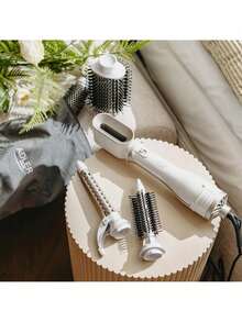 Adler 5-In-1 Hot Air Styler, Curling Dryer Brush Set, Multi Hair Styling Tool - 1200W, 5 Interchangeable Brushes, White Champagne - EU E Type Plug(220-240V) - View 6