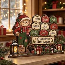 Wooden Christmas Tabletop Decor, Holiday Party Home Office Desk Bookshelf Decoration Display, Best Gift - A - View 3