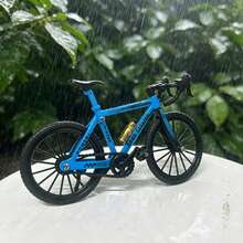 1PC Realistic Mini Alloy Bicycle, Carefully Restored Racing Road Bike Model, Realistic Road Bike Model, Alloy Body, Smooth Rolling Wheels, Creative Collectible Gift, Desktop Ornament, Unique Birthday Gift For Classmates, Friends And Boyfriend - Multicolor - View 5