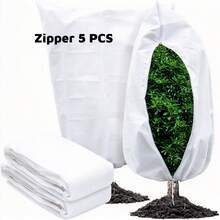 1/3/5pcs Plant Frost Cover, Portable & Reusable, Winter/Autumn Warmth, Suitable For Parks, Gardens, Fruits, Vegetables, Trees, Drawstring Closure, Random Color - A - View 14