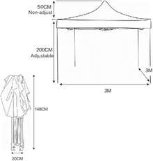 360° Carpa Toldo 3x3 Reforzado Plegable Impermeable Facil Armado Y Transporte| Para JardíN Casa Exterior Uso Rudo Acero Lona - Blanco - Ver 6