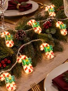 Christmas Candy Cane LED String Lights With Bows, Red And White Striped Candy Cane Fairy Lights, Suitable For Indoor Hanging Decoration, Perfect For Windows, Bedrooms, Walls, Creating Holiday Atmosphere, Ideal For Christmas, Parties And Home Decor - 2026 Top 1 Best‑Seller - View 6