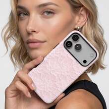 Floral Blush 2-In-1 Sturdy Phone Case, Compatible With IPhone 18/17/16/15/14/13/12/11 Pro Max - Pink - View 2
