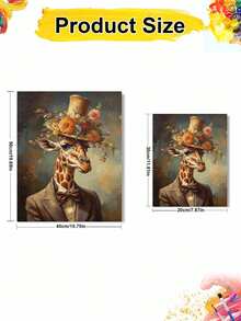 Adult & Beginner Digital Oil Painting Kit, Mr. Giraffe, Easy Acrylic Painting Supplies (Includes Brushes & Paints), Suitable For Home Decor, Ideal Gift For Holiday. - Sets - View 11