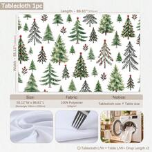 1pc Christmas Minimalist Christmas Tree Pattern Tablecloth, Stain-Resistant Dining Table Decor Cloth, Suitable For Kitchen, Dining Table, Coffee Table, TV Cabinet, Entryway, Party Holiday Decoration, Home Decor, Christmas Gathering - Multicolor - View 13