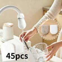 45pcs Set: 40 Filter Cartridges + 5 Straps, High-Density Non-Woven Fabric Faucet Water Filter Cartridge, Universal For Kitchen And Bathroom, Easy Installation For Filtering Rust, Sediment, Sand, And Impurities, Household Water Purification Filter - White - View 6