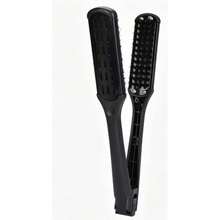 Professional Double-Sided V-Shaped Flat Hair Brush, Nylon Bristles, Heat Resistant, Suitable For All Hair Types, Can Smooth, Polish And Straighten Hair, Suitable For Hair Salons, Salons And Home Styling. Comes With Hair Clips For Convenient Use - Multicolor - View 15