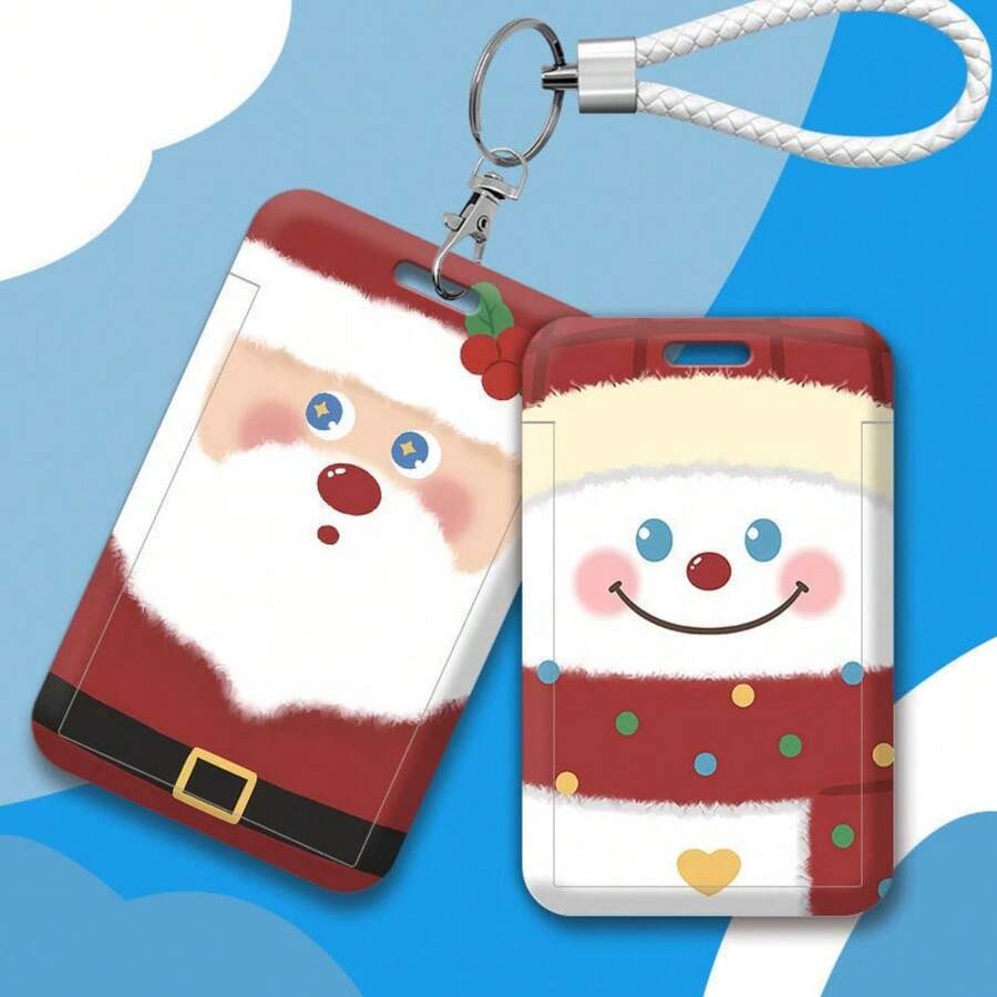 Winter Santa Claus & Snowman Couple Card Set, Bus Card, Student Meal Card, Campus Card - Multicolor - View 1