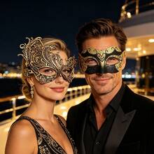 High-End Gold Costume Set For Masquerade, Venice Party, Christmas, Halloween, Couples Gathering, Carnival, Role Play Party For Men And Women - Gold - View 4