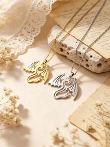 1 dây chuyền mặt rồng động vật tinh xảo, trang sức thép không gỉ, dây xích hình chữ O thanh mảnh, phụ kiện unisex đa năng, phù hợp đi làm hàng ngày, du lịch, có thể làm quà tặng Giáng Sinh - Nhiều màu - Xem 1