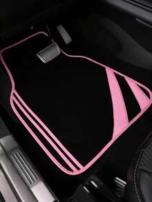 4pcs Universal Car Floor Mats - Minimalist Pattern Design, Non-Slip Bottom - Water-Absorbent & Easy To Wash, All-Season 2D Flat Mats, Suitable For Sedan, Hatchback, SUV - Fashionable Interior Protection & Convenient Cleaning Solution - Multicolor - View 3