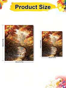 DIY Enchanting Fairy Tale Castle And Stone Bridge In Autumn Forest (Frameless Or Framed 8x12 / 16x20 Inches) Paint By Numbers Kit(Acrylic) Arts & Crafts For Adult Beginners, Home Wall Decor, And Holiday Gifts - Sets - View 2