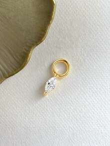 1 Buah Liontin Anting Marquise Mungil Perak Sterling 925 untuk Tindik Tulang Rawan, Helix, dan Conch. Aksesori Pembuatan Perhiasan, Hadiah Harian. - Emas - View 4