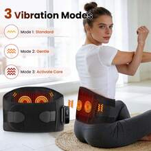 Wireless Heating Pad With Massage Function, Waist Massage Support Belt, Adjustable Strap, 3 Temperature Settings, Auto Timer, Suitable For Back Care, Provides Relief And Support, Perfect As Birthday Gift For Men And Women, Portable Back Massager, USB Rechargeable, Suitable For Moms, Dads And Elderly - View 2