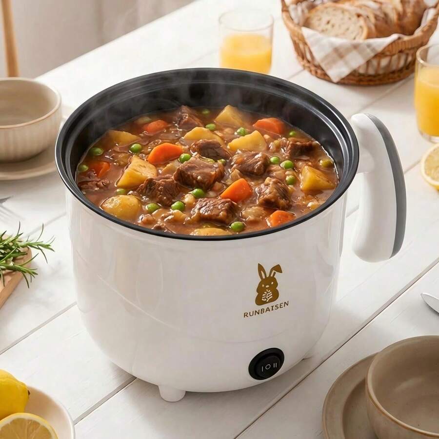 SOKANY Multifunctional 2-Speed Electric Hot Pot Non-Stick Pot With Auto Shut-Off, Suitable For Home And Camping - White - View 1