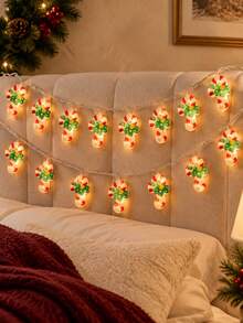 Christmas Candy Cane LED String Lights With Bows, Red And White Striped Candy Cane Fairy Lights, Suitable For Indoor Hanging Decoration, Perfect For Windows, Bedrooms, Walls, Creating Holiday Atmosphere, Ideal For Christmas, Parties And Home Decor - 2026 Top 1 Best‑Seller - View 2