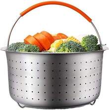 Universal Stainless Steel Steamer Basket (With Silicone Handles), Dimensions 21.8 * 21.5 Cm, Suitable For Standard Pots And Pressure Cookers, For Steaming Vegetables, Fruit, And Eggs - View 2