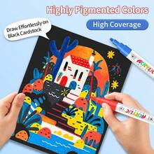 Dual-Tip Acrylic Marker Set, High Coverage Waterproof Painting Pens, Non-Bleed Hand-Drawn Doodle Markers, Art Painting DIY Craft Supplies, Multi-Color Boxed Acrylic Pens - Double-ended Marker Pen - View 3