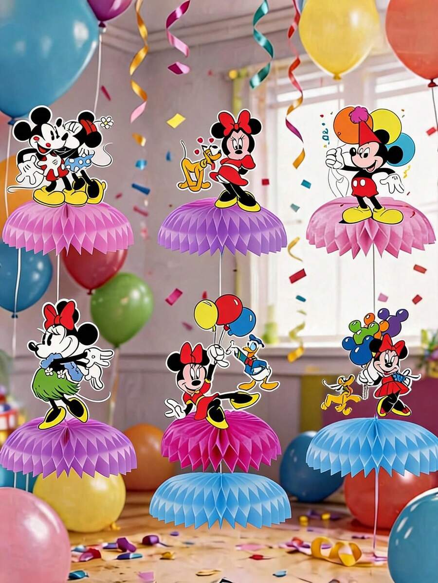 1pc/9pcs Cartoon Anime Honeycomb Desktop Decoration, Decorated With Classic Cartoon Anime Character Patterns (Balloons Not Included). Exquisite Table Centerpiece Is An Ideal Choice For Fan Gatherings, Theme Parties, Suitable As Photography Props And Fan Collectibles. An Elegant Gift For Fans And Anime Enthusiasts - View 1