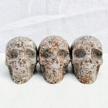 YOUNAIERZX 1pc 9cm Large Natural Mineral Skull Ornament, Unique Texture Crystal Skull, Home Desktop Decor And Meditation Healing Ornament - Multicolor - View 2
