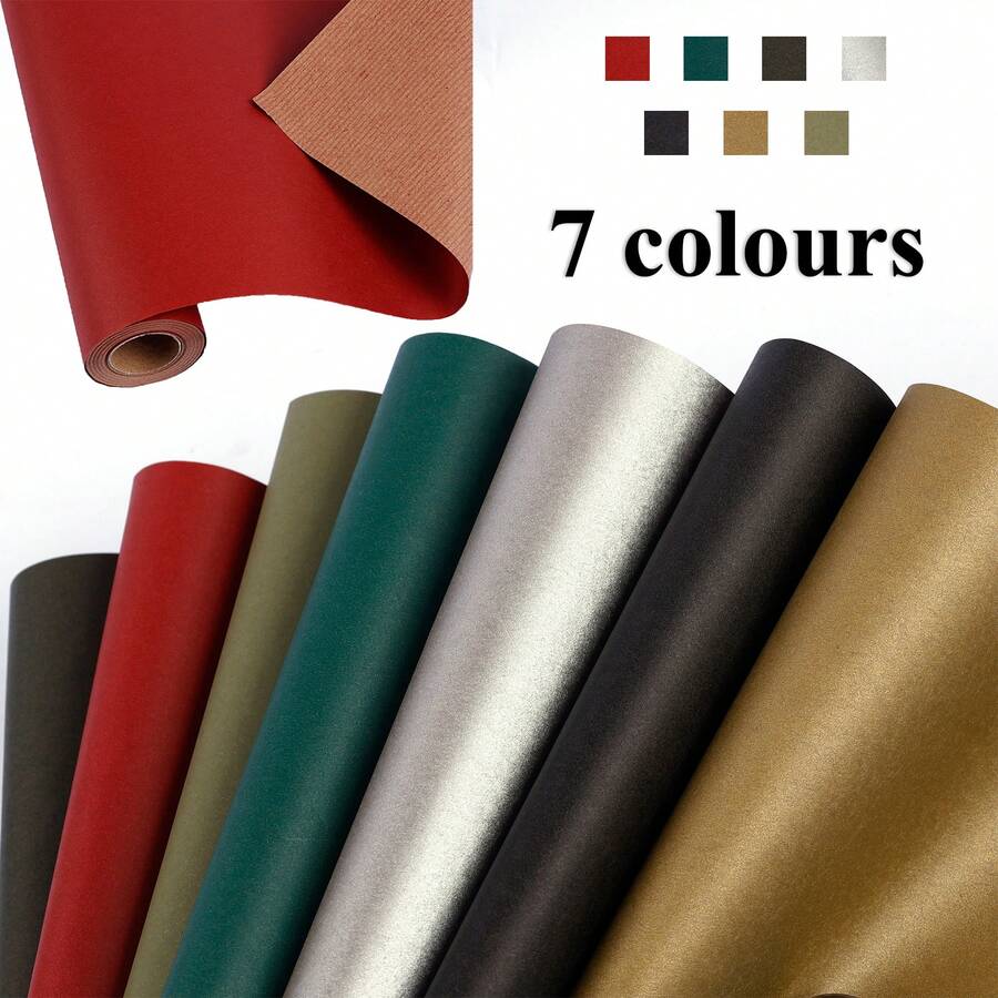 Gift Wrapping Paper Roll, 43cm X 300cm, Striped Backing, 5 Colors Available, Matte Decorative Wrapping Paper, Suitable For Christmas, Birthday, Wedding And Holiday Gift Wrapping