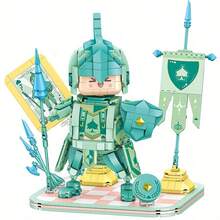 773PCS, Cute Medieval Knight Building Blocks Set, Poker Kingdom Spade J Knight Collectible Figure, DIY Micro Particle Building Blocks Model, Desktop Ornament Gift - 1 Item - View 3