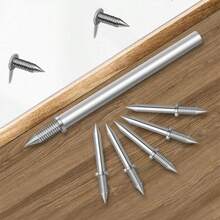 100pcs Invisible Nails, Double-Headed Nails, Special For Baseboards, Traceless Nails, Wood Veneer Hidden Nails, Horn Nails, Expansion Screws, Horn Nails - Double-textured - View 2