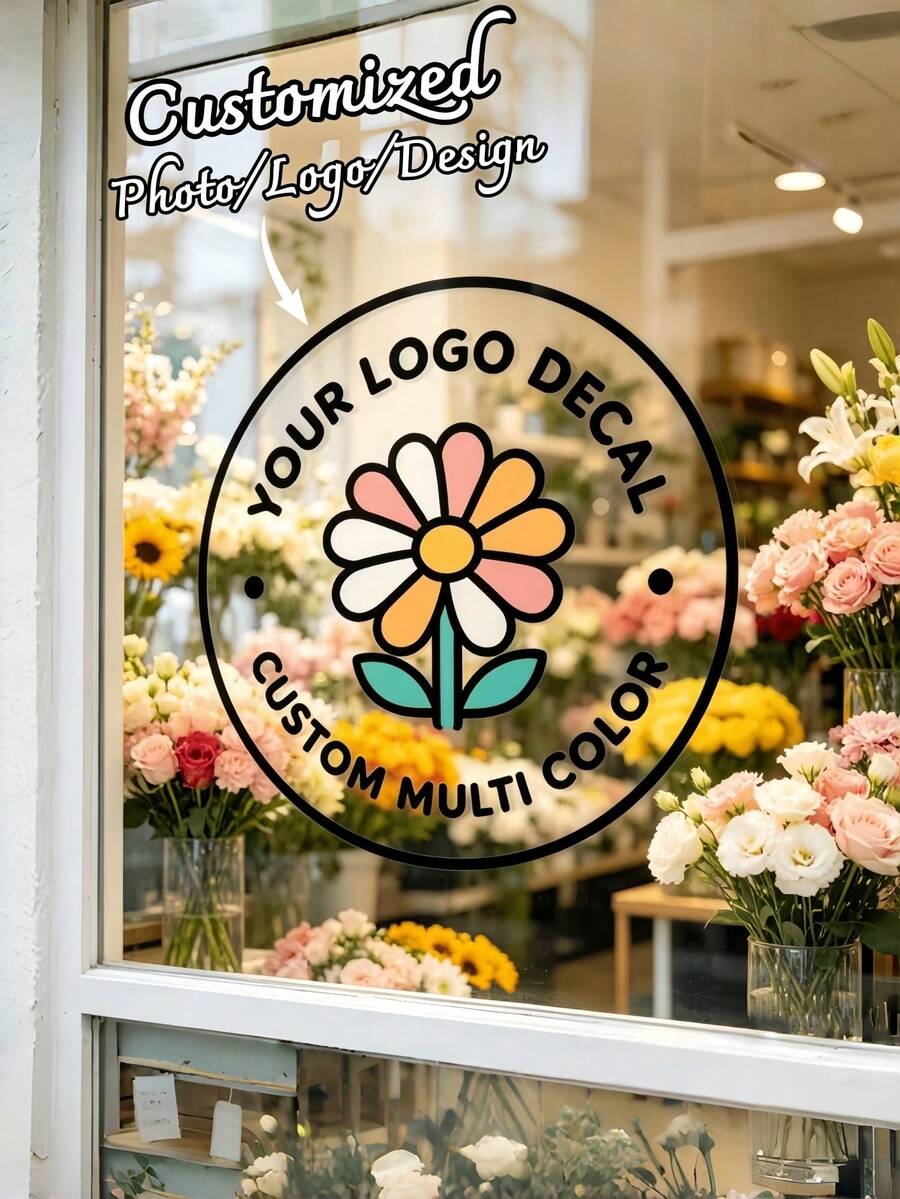 1Pc Full Color Custom Vinyl Decals - Personalize With Your Text, Image, Or Logo, Perfect For Cars, Home, Business, Windows, Doors, Walls, Bikes, Boats, Great For Birthdays, Holidays, Special Occasions & More - Multicolor - View 1