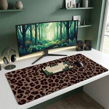 Large Brown Leopard Mouse Pad For Gaming Office Home Desk Mat Rubber Base PC Laptop Study Desk Mat Computer Keyboard Pad Non Slip Smooth Surface Office Home Gaming Desk Accessories - View 5