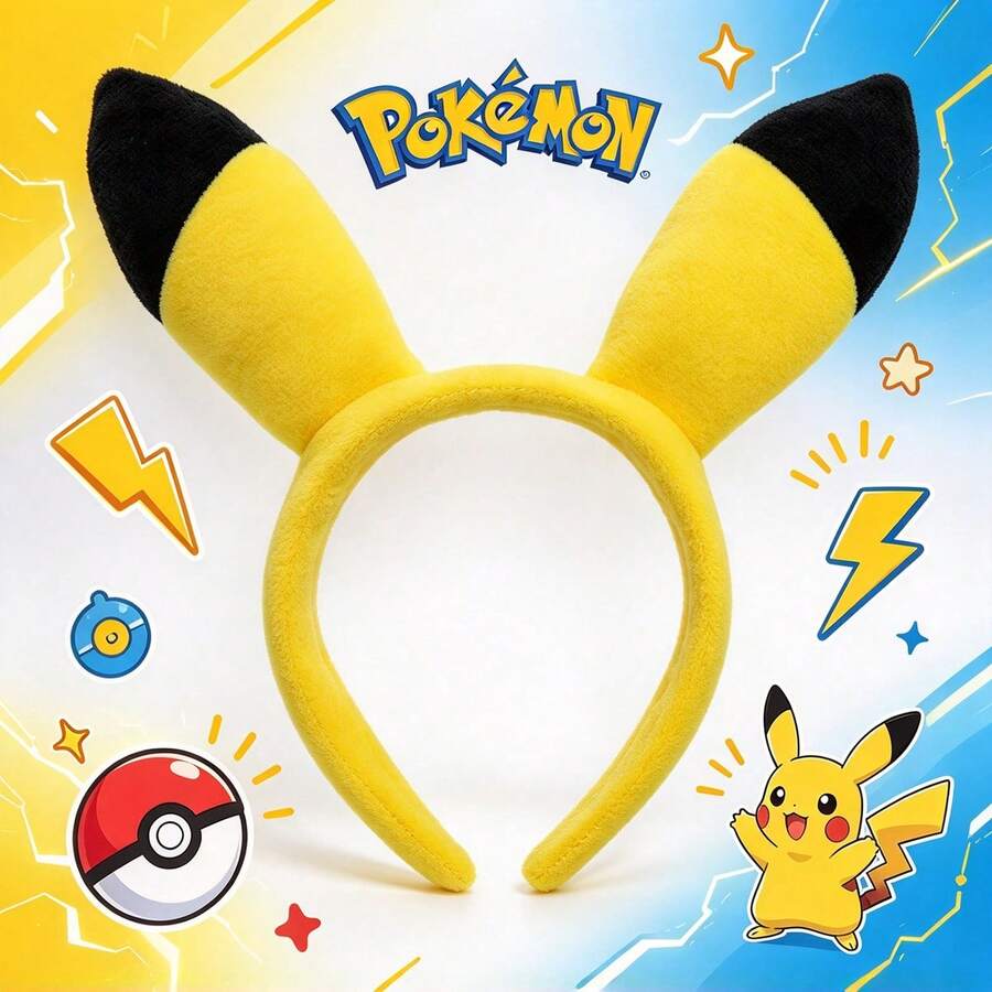 1pc Anime Style Plush Animal Ear Headband, Soft Plush Yellow Ear ...